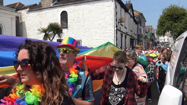 Penzance Cornwall Gay LGBTQIA+ Pride Parade 1st June 2024 Music by F Lton John.with thanks.