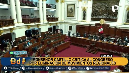 Monseñor Castillo critica duramente al Congreso: "mafias metidas en el Estado producen leyes terribles"