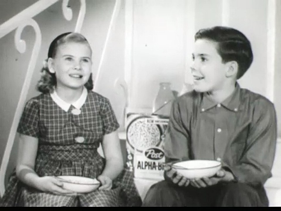 1960s Alpha Bits TV commercial - 2 kids singing the Alpha Bits song