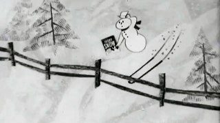 1950s Ivory Snow TV commercial - animated snowman skiing
