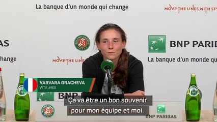 Roland-Garros - Gracheva : "Faire encore mieux la prochaine fois"