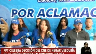 Caracas | PPT respalda decisión del CNE al negar la veeduría de la UE en los comicios del 28-J