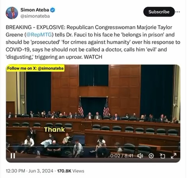 Dr.Fauci testimony