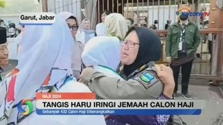 Tangis Haru Iringi Pelepasan Ratusan Jemaah Calon Haji di Garut Jawa Barat