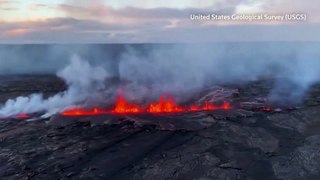 Aerial shots show Kilauea volcano eruption in Hawaii