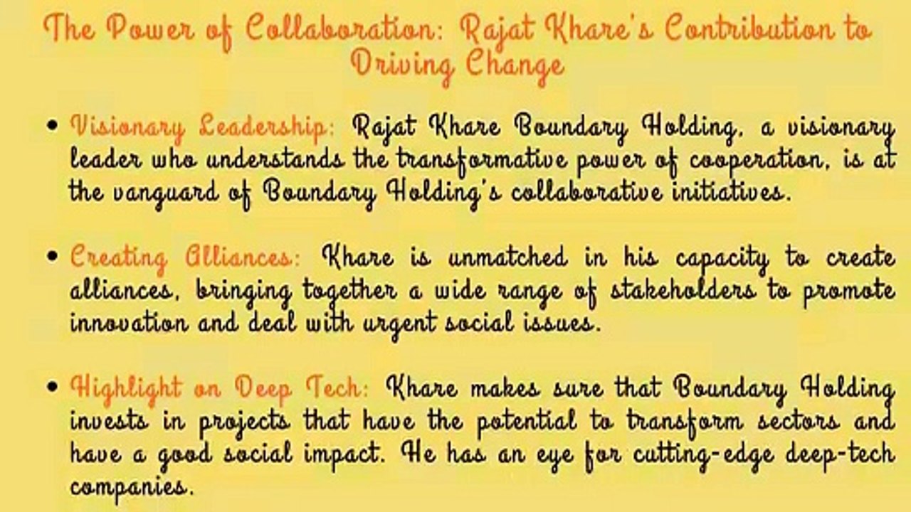Power of Collaboration: Rajat Khare to Drive Change
