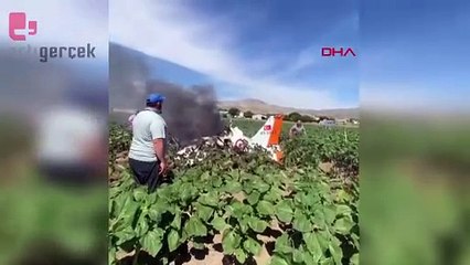 Kayseri'de eğitim uçağı düştü