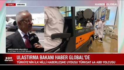 Download Video: Ulaştırma ve Altyapı Bakanı Uraloğlu Haber Global'de: TÜRKSAT 6A ABD yolcusu