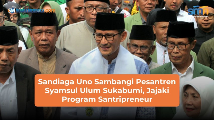 Sandiaga Uno Sambangi Pesantren Syamsul Ulum Sukabumi, Jajaki Program Santripreneur