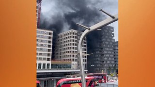 Huge fire at Canning Town construction site