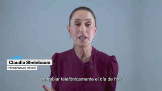 La presidenta de México, Claudia Sheinbaum, habla con diversos mandatarios