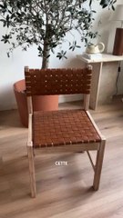 Upcycling d’une vieille chaise avec des bandes de cuir ♻️ (partie 2)