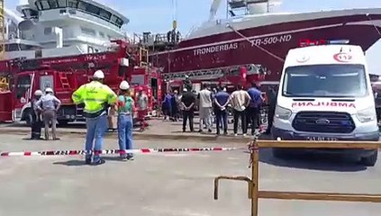 Tersanede yangın paniği: 4 mürettebat hastanelik oldu