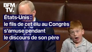 Le fils d'un élu américain multiplie les grimaces en plein discours de son père au Congrès