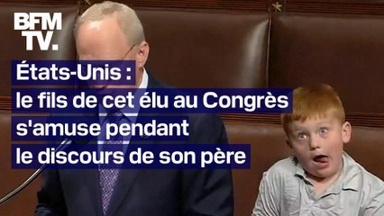 Le fils d'un élu américain multiplie les grimaces en plein discours de son père au Congrès