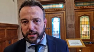 SDLP Leader Colum Eastwood speaks on Mayor Lilian Seenoi-Barr