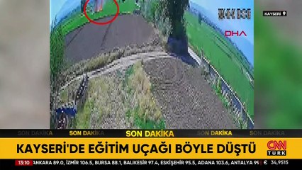 Kayseri'de eğitim uçağı böyle düştü