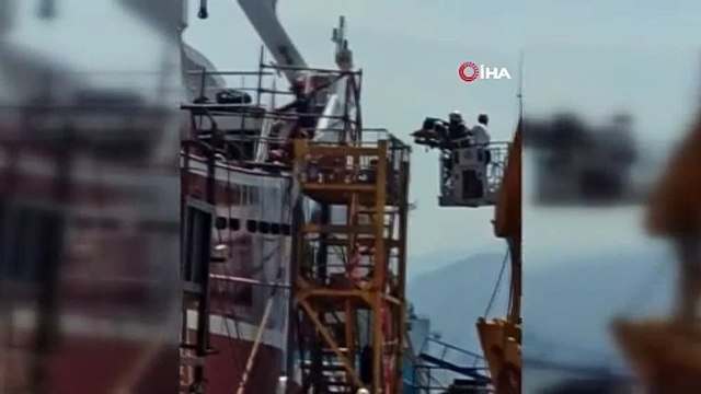 Norse Tersanesi’ndeki gemide yangın çıktı: 4 işçi etkilendi