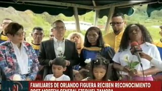 Entregado reconocimiento post mortem “General Ezequiel Zamora” a familiares de Orlando Figuera