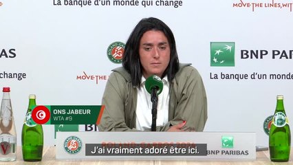 Roland-Garros - Jabeur : "Très fière de mon parcours"