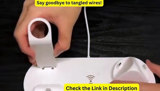 Say goodbye to tangled wires!5 In 1 Fast Wireless Charger Stand Desk Phone Chargers
