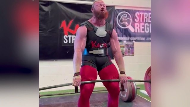 Sunderland coach Tom Owens winning Britain's Strongest Man under 105kg