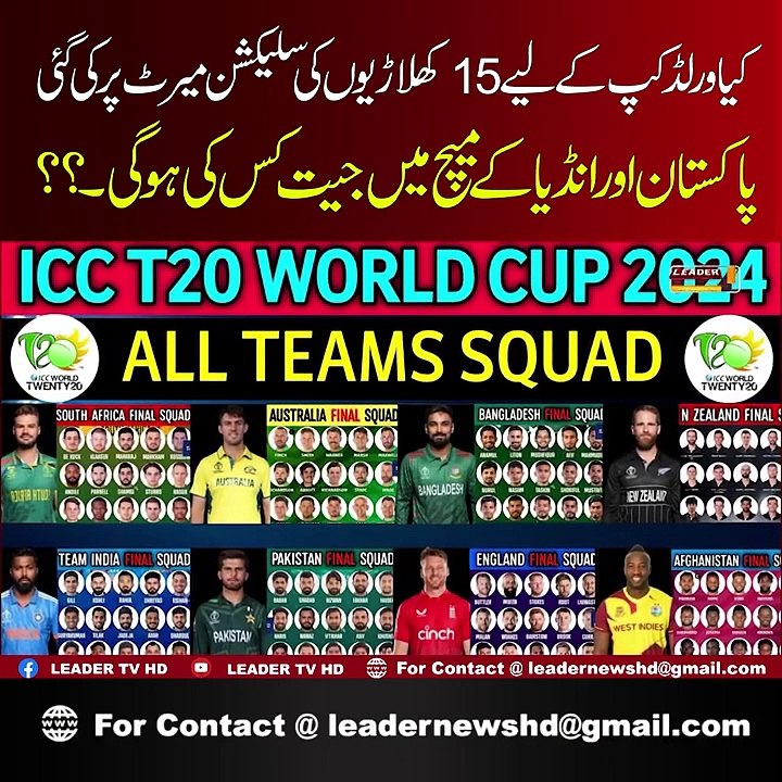 " World Cup " May  Khlaryoon Ki Selection Merad Pr Ki Gai ,,?