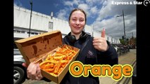 Regular chips v orange chips taste challenge in Wolverhampton.