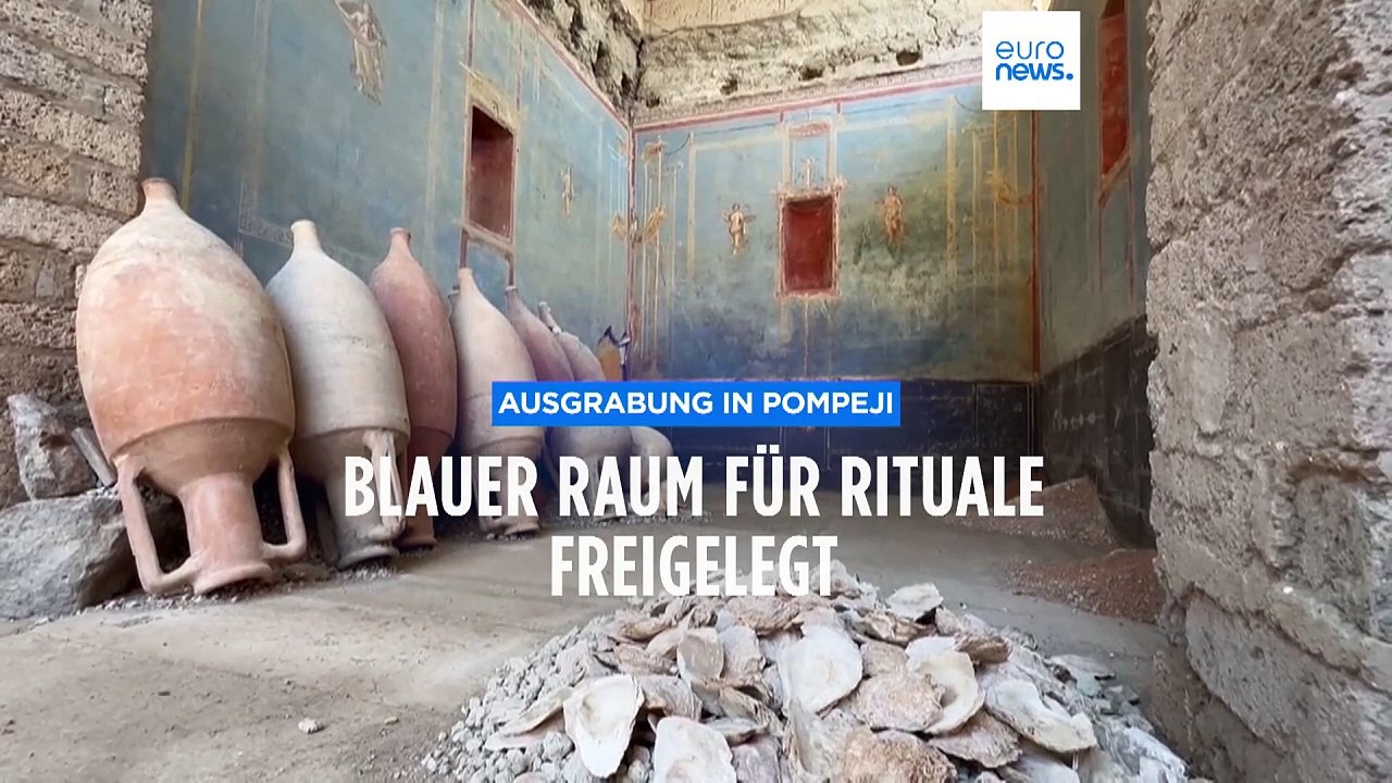 Ausgrabung in Pompeji: Blauer Raum für antike Rituale freigelegt