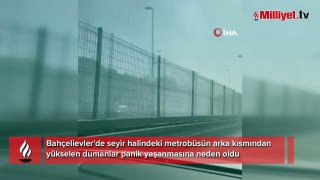 İstanbul'da metrobüste yangın paniği! Yolcular tahliye edildi