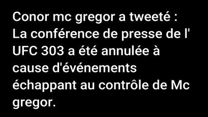 Annulation de la conférence de presse de l'UFC 303 :