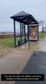 Bee bus stop being installed at Morecambe Battery