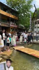 Larki water park challenge  #travel #nature #beautiful #trampolinpark #trampoline #shorts (720p)