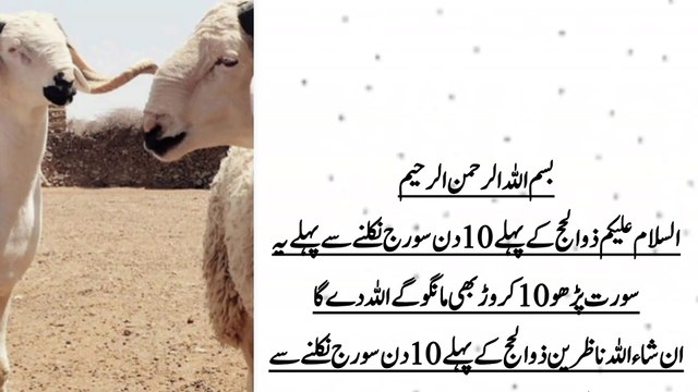Zil hajj ke pahle10 din suraj niklhne se pahle ye surat padho!Dolat ka wazifa/zil haj ka wazifa