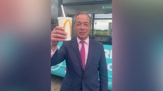Nigel Farage makes milkshake joke after Clacton incident