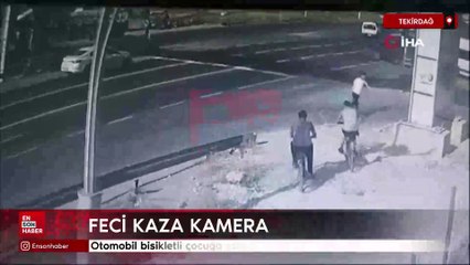Tekirdağ'da bisikletli çocuğa otomobil çarptı