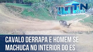 Cavalo derrapa e homem se machuca no interior do ES