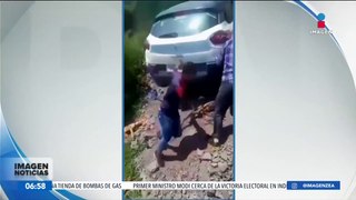 VIDEO: Automovilista se salva de caer al precipicio