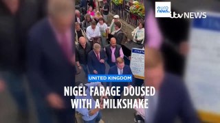 Right-wing British politician Farage doused with milkshake at election campaign