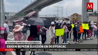 Vecinos de Ocoyoacac colapsan la México-Toluca por inconformidad en elección; piden “segunda vuelta”