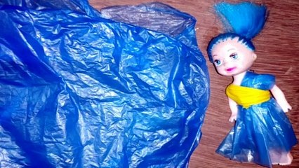How to make Doll dress Plastic bag Crafts