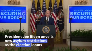 Biden unveils sweeping Mexico border curbs as election looms