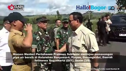 Menhan Prabowo Tinjau Proyek Air Bersih di Playen, Gunung Kidul