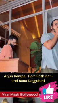 Arjun Rampal, Ram Pothineni and Rana Daggubati spotted post dinner in Mumbai last night