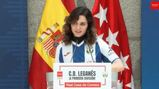 El lapsus de Ayuso: felicita a los getafenses por el ascenso del Leganés