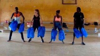 Yennega Circus creates music through plastic bag juggling in Jonglemania