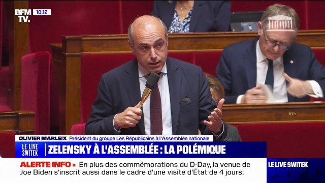 Volodymyr Zelensky à l'Assemblée nationale: Olivier Marleix (LR) juge l'invitation déplacée avant les européennes