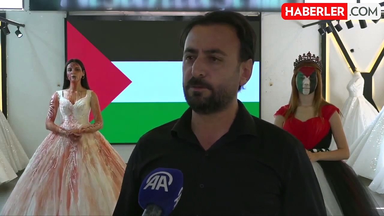 Diyarbakır'da kanlı gelinlik ile İsrail saldırılarına tepki