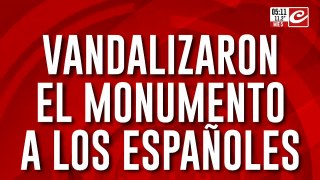 Vandalizaron y destrozaron el Monumento a los Españoles: mirá cómo lo dejaron