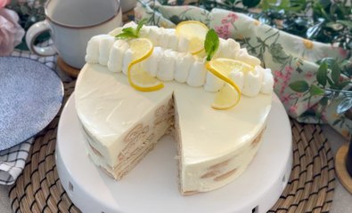 Tarta de limón y galletas